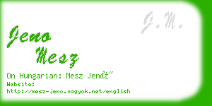 jeno mesz business card